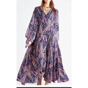 Free People Womens Mirage Boho Maxi Dress Sapphire Combo 2